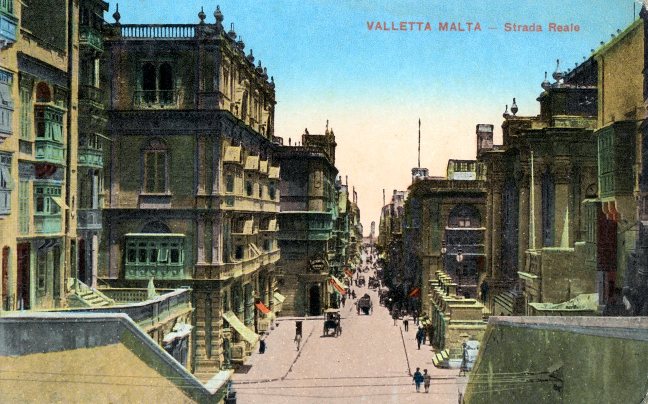 Strada Reale, Valletta Malta, 20. Jahrhundert von Unbekannt
