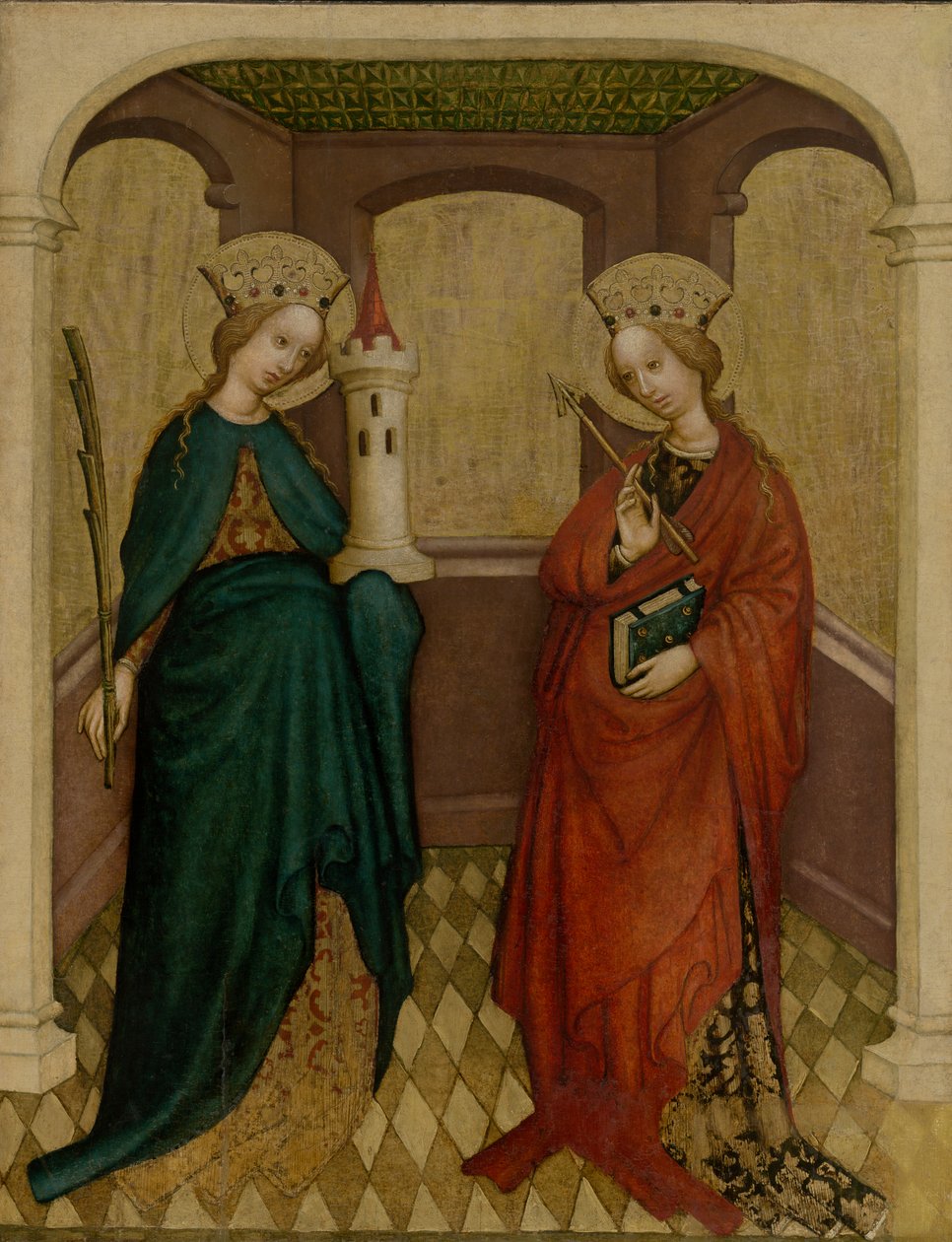 Tafel mit hl. Barbara und hl. Ursula von Unbekannt