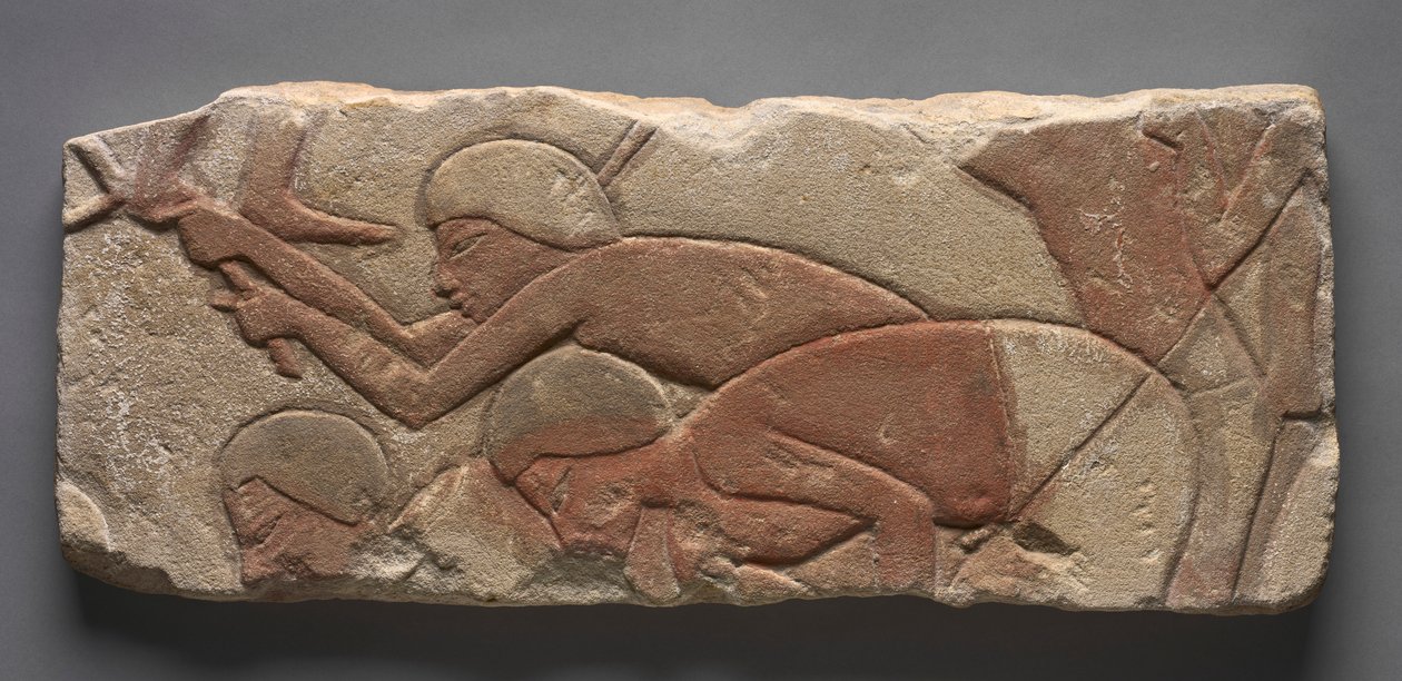 Talatat: Männer, die die Erde hacken, ca. 1353-1347 v. Chr. von Unbekannt