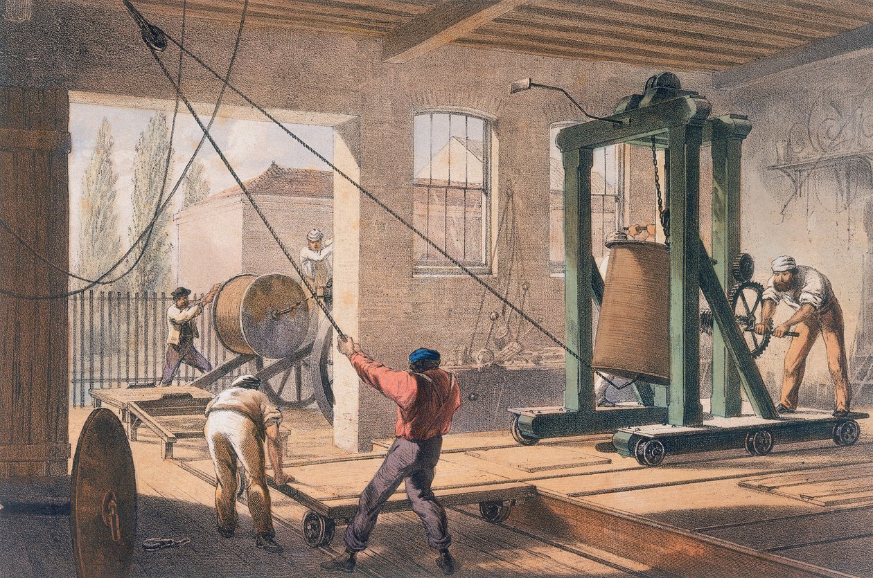 Telegrafendraht bei den Greenwich-Werken, ca. 1865 von Unbekannt
