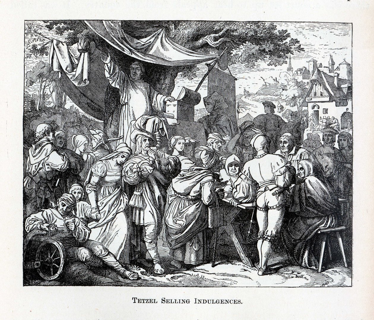 Tetzel verkauft Ablässe, 1882 von Unbekannt