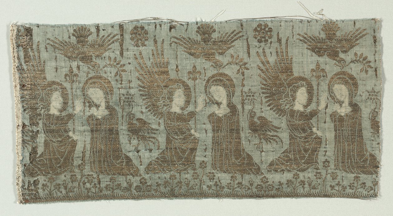 Textilfragment mit der Verkündigung, 1370-1400 von Unbekannt