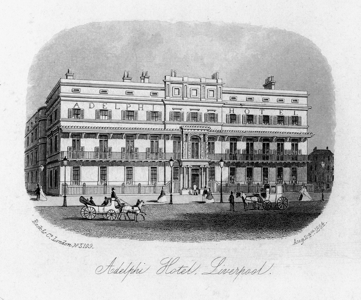 Das Adelphi Hotel, Liverpool, Merseyside, 1864 von Unbekannt