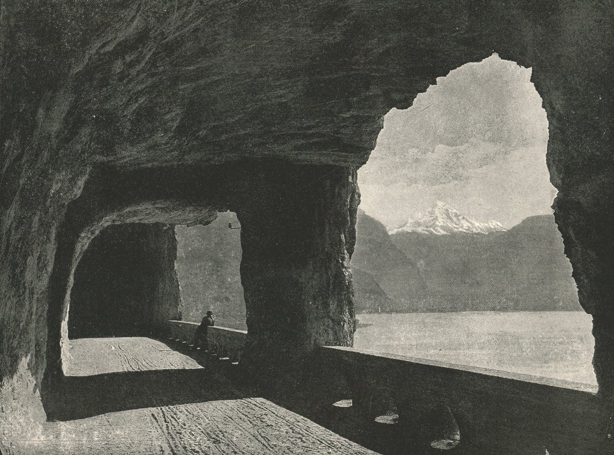 Die Axenstraße, nahe Flüelen, Schweiz, 1895 von Unbekannt