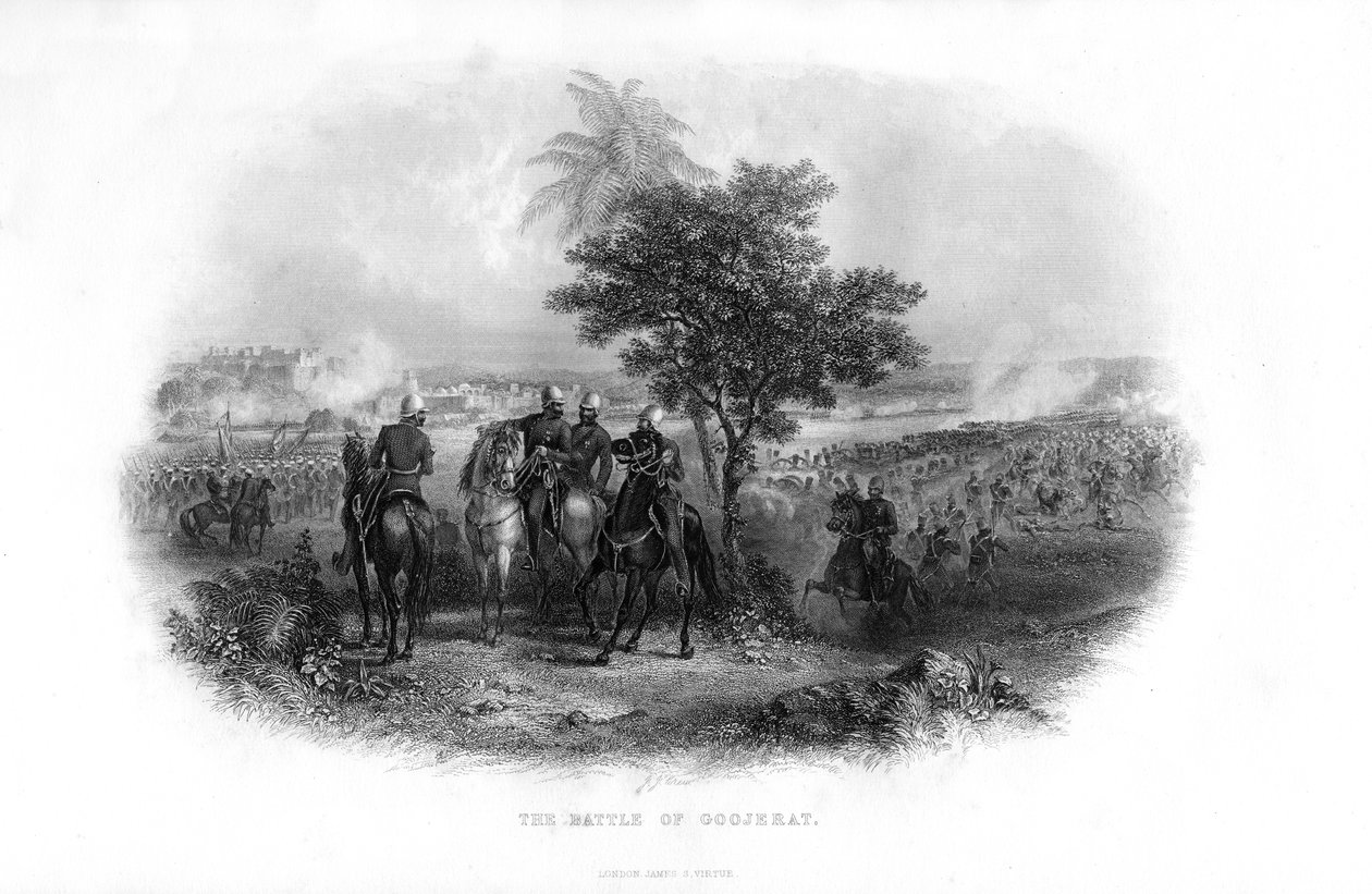 Die Schlacht von Goojerat, 1849, 19. Jahrhundert von Unbekannt