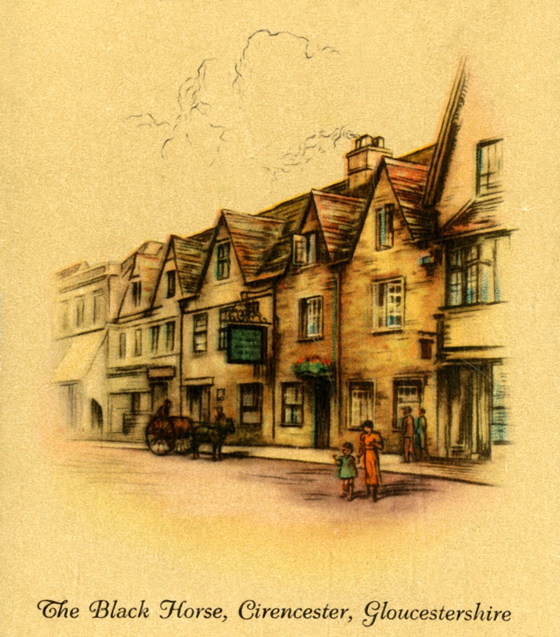 The Black Horse, Cirencester, Gloucestershire, 1936 von Unbekannt