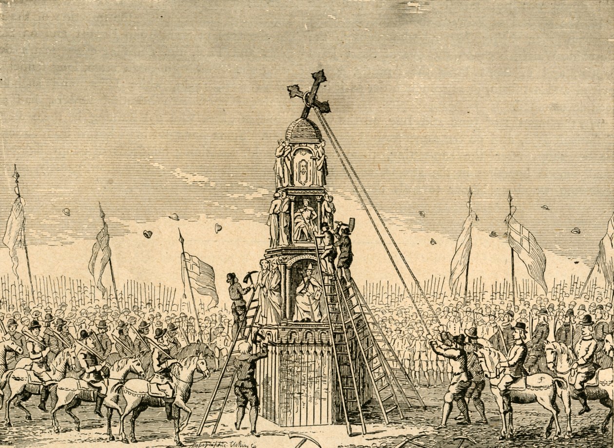 Der Abriss des Cheapside-Kreuzes, 1643, 1897 von Unbekannt