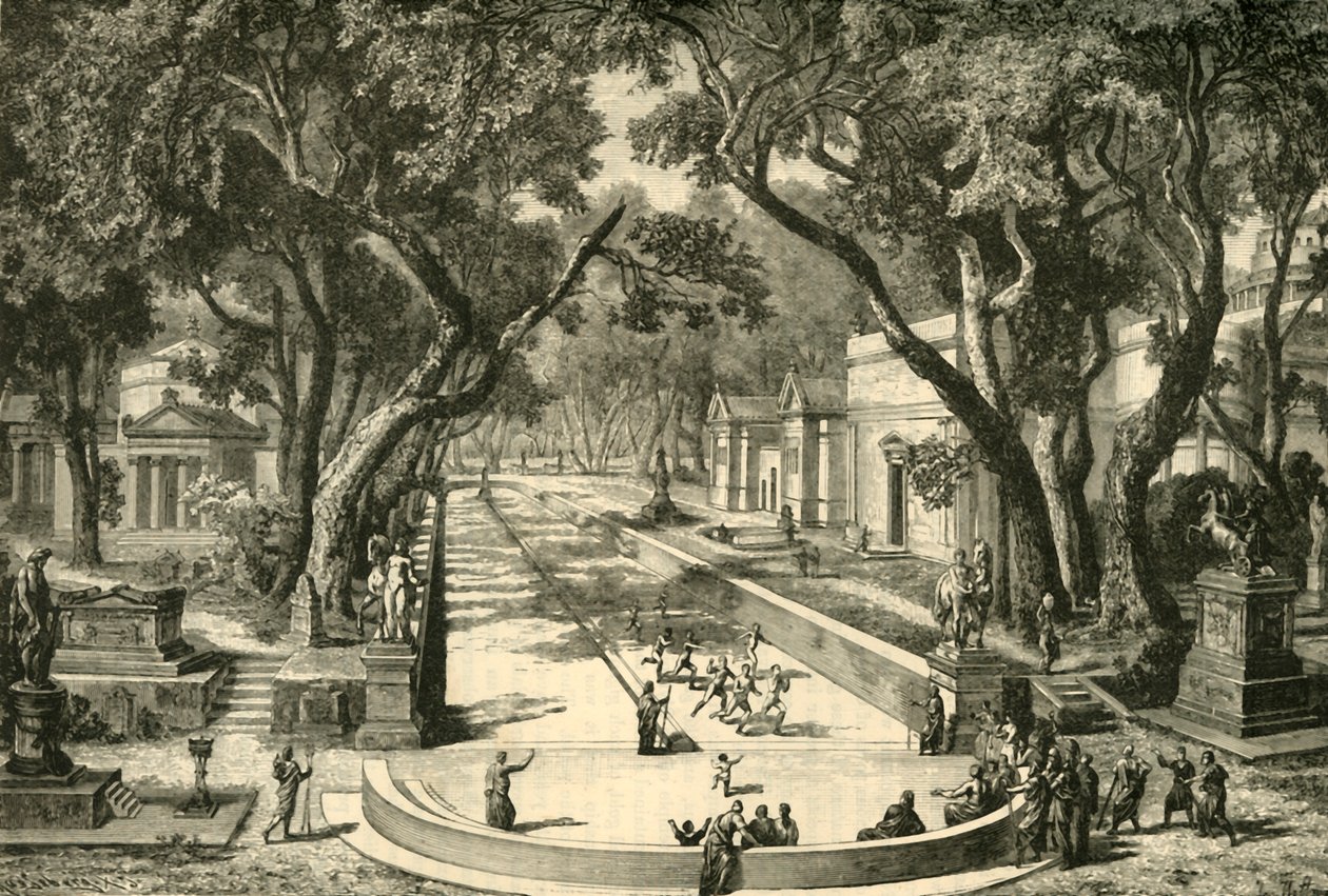 Der Dromos in Sparta, restauriert, 1890 von Unbekannt