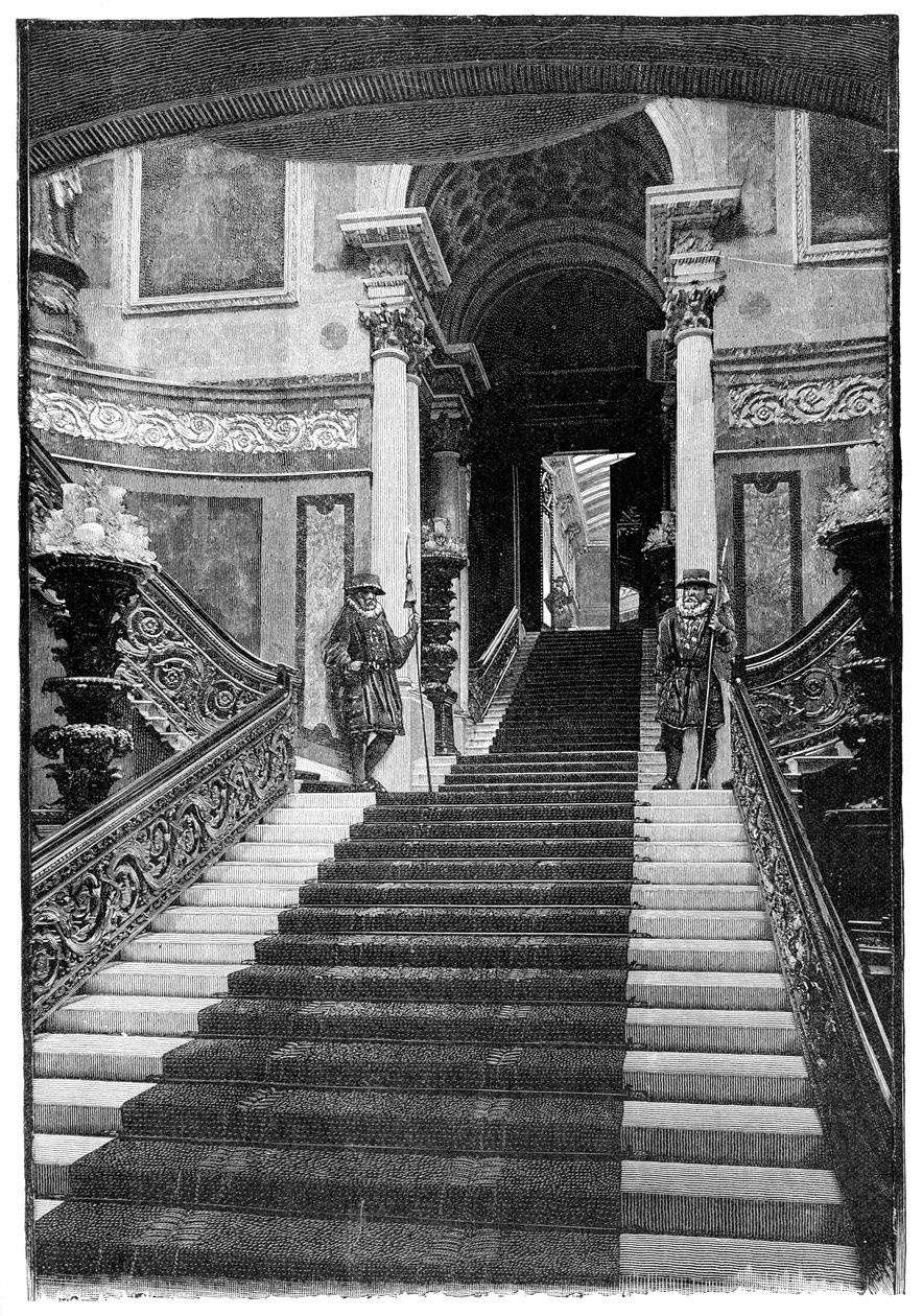 Die große Treppe, Buckingham Palace, London, 1900 von Unbekannt