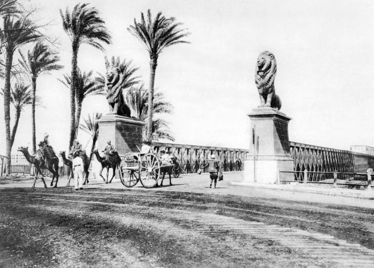Die Kasr-El-Nile-Brücke, Kairo, Ägypten, ca. 1920er Jahre von Unbekannt
