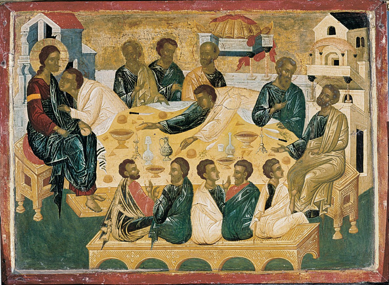 Das letzte Abendmahl, byzantinische Ikone. von Unbekannt