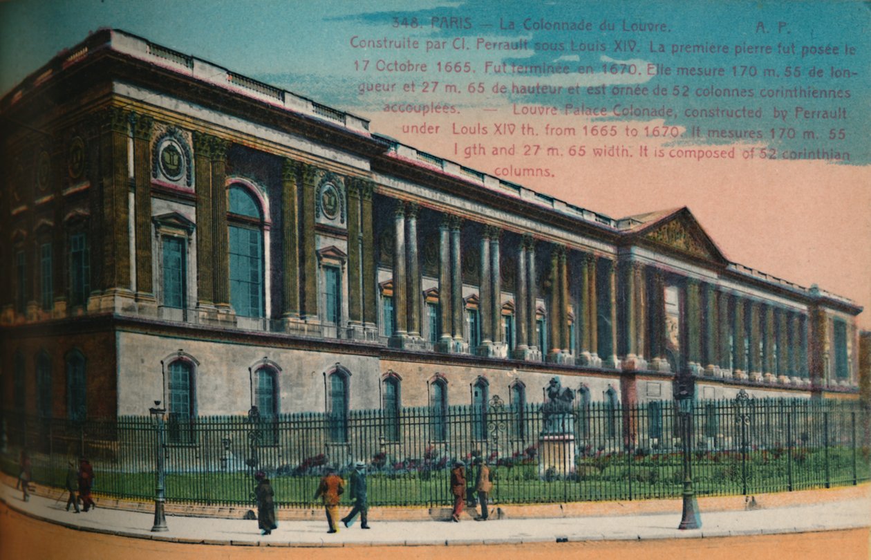 Kolonnade des Louvre-Palastes, Paris, ca. 1920 von Unbekannt