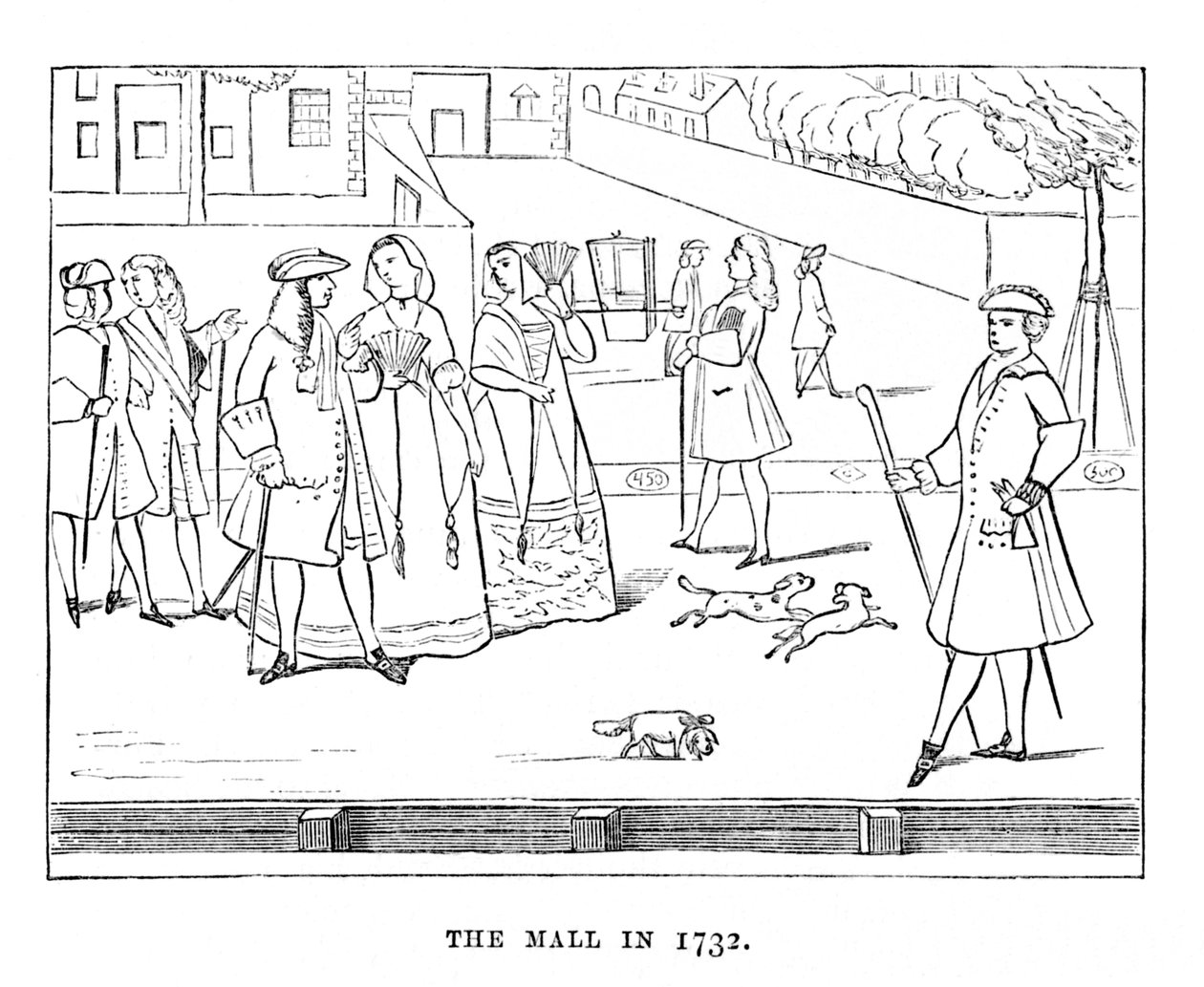 Die Mall im Jahr 1732, ca. 1870 von Unbekannt