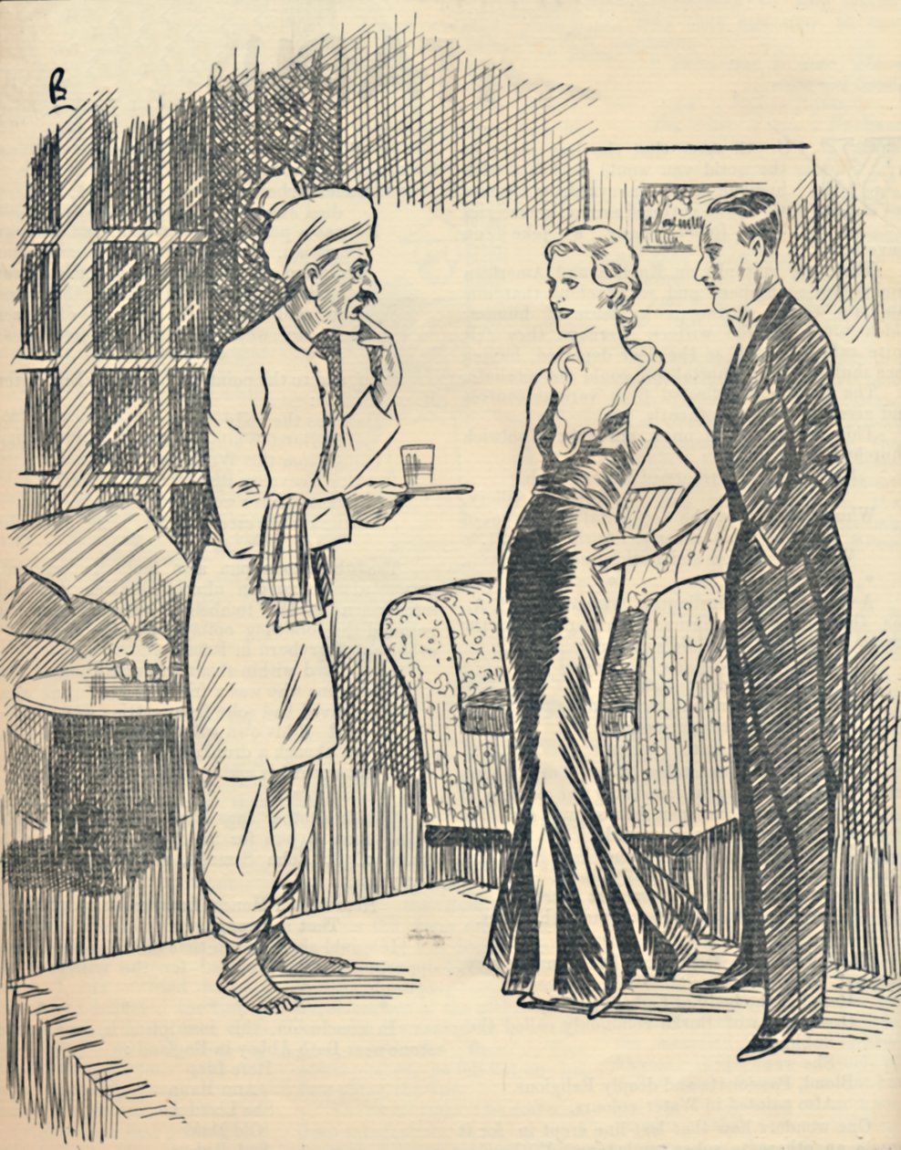 Die Memsahib lüftet ihr neu erworbenes Hindustani..., 1936 von Unbekannt