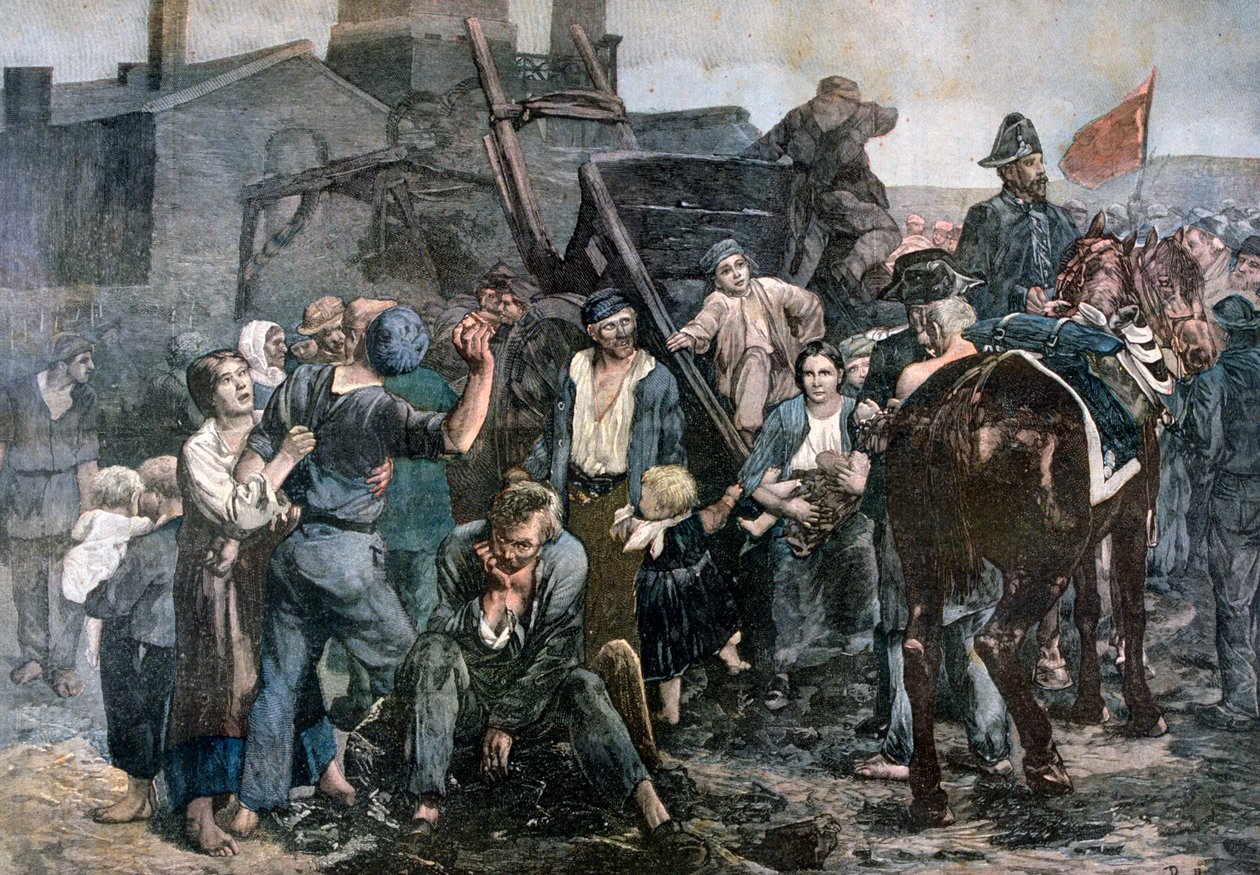 Der Bergarbeiterstreik in Carmaux, 1892 von Unbekannt