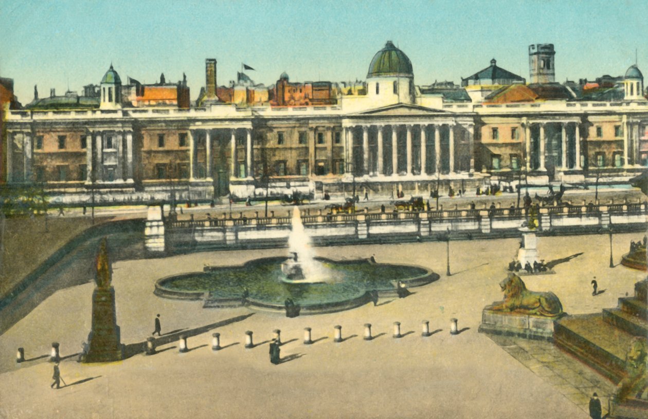 Die Nationalgalerie und der Trafalgar Square, London, um 1910 von Unbekannt