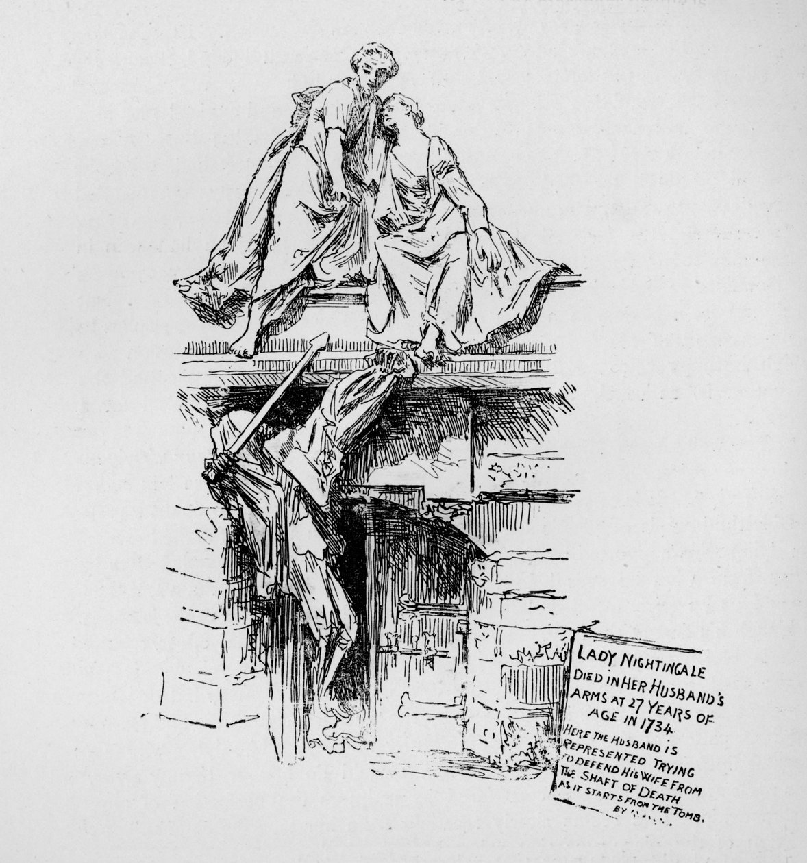 Das Nachtigall-Denkmal, 1890 von Unbekannt