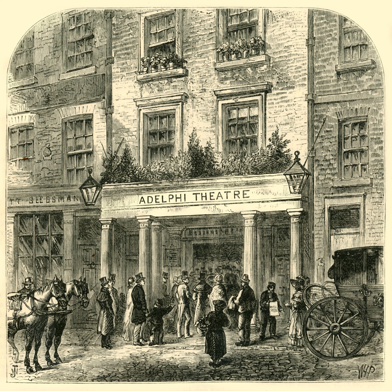 Das alte Adelphi-Theater, 1881 von Unbekannt