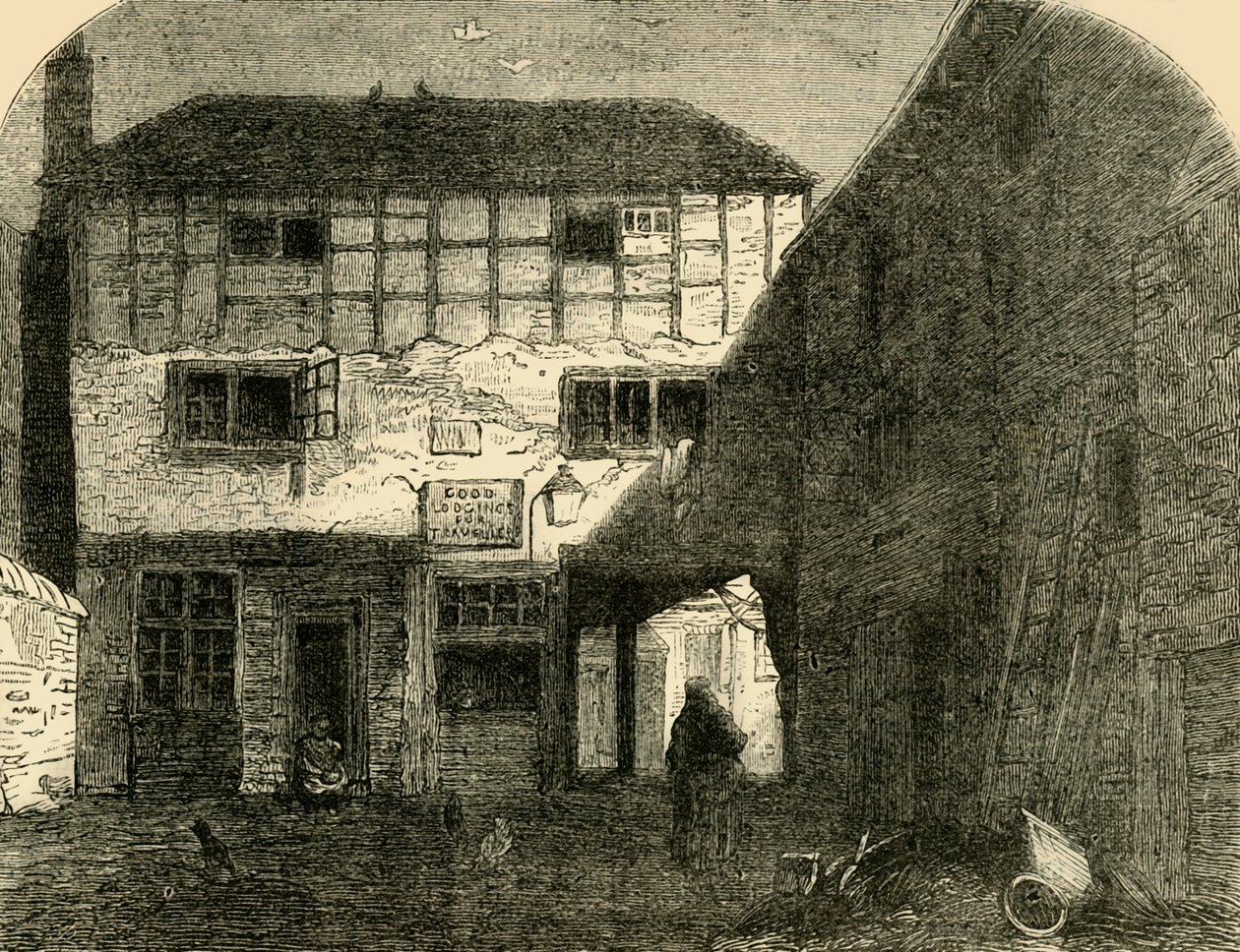 Der Alte Rote Löwe, von vorne, um 1872. von Unbekannt