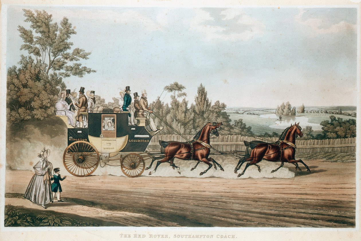 Der Rote Rover, Southampton Kutsche, ca. 1815 von Unbekannt