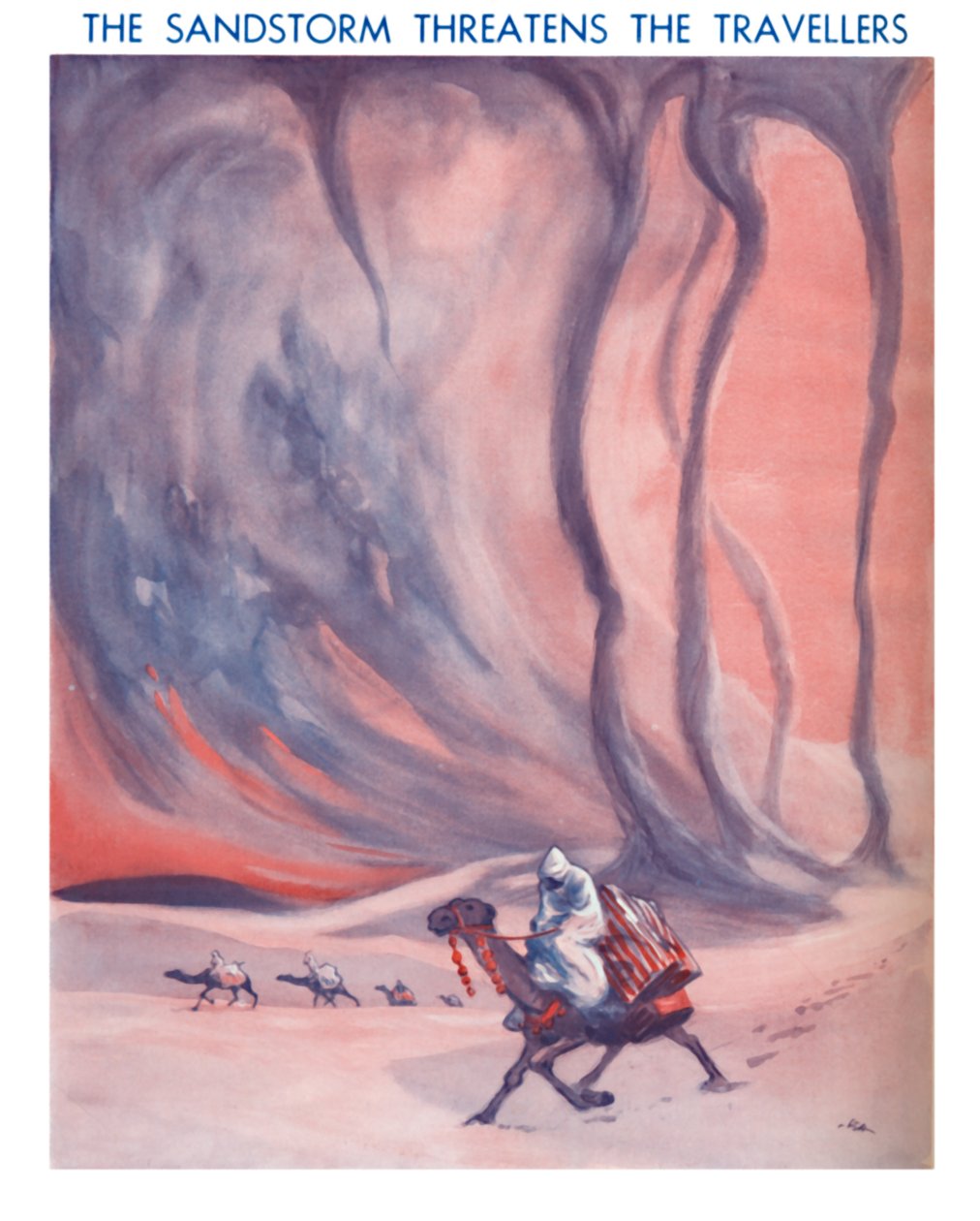 Der Sandsturm bedroht die Reisenden, 1935 von Unbekannt