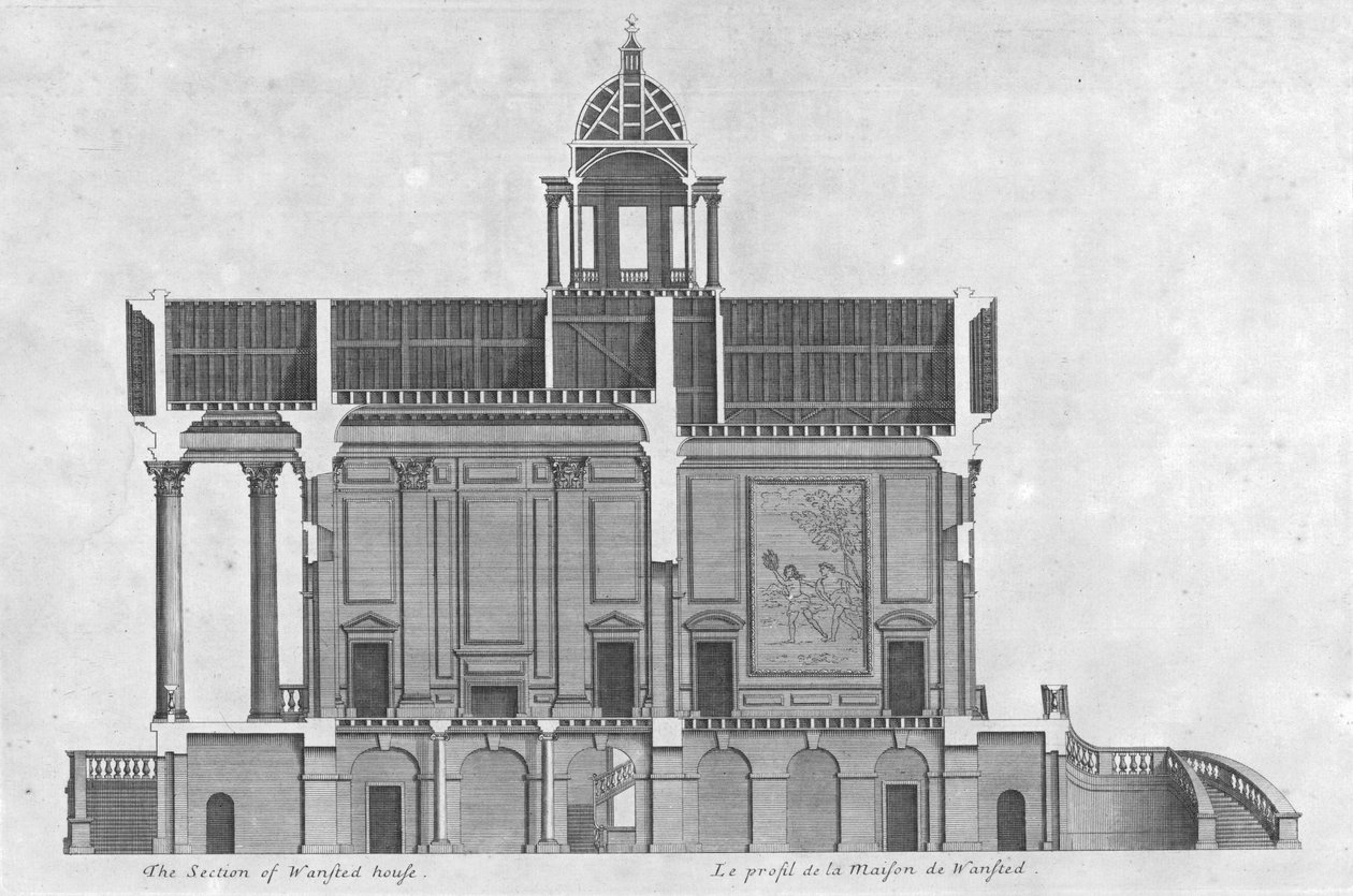 Der Abschnitt des Wansted House, 18. Jahrhundert von Unbekannt