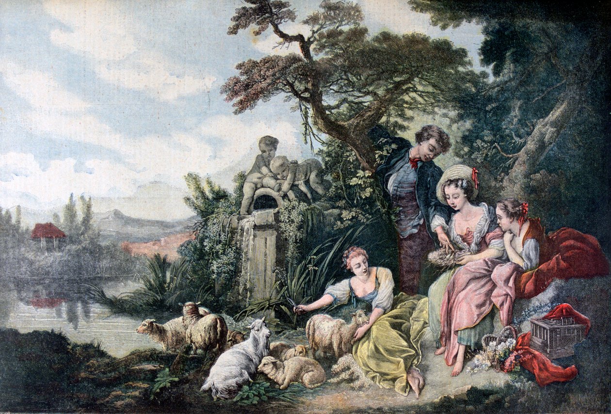 Das Geschenk der Hirten oder Das Nest, 1892 von Unbekannt