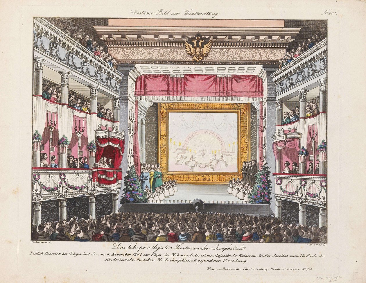 Das Theater in der Josefstadt, 1844 von Unbekannt