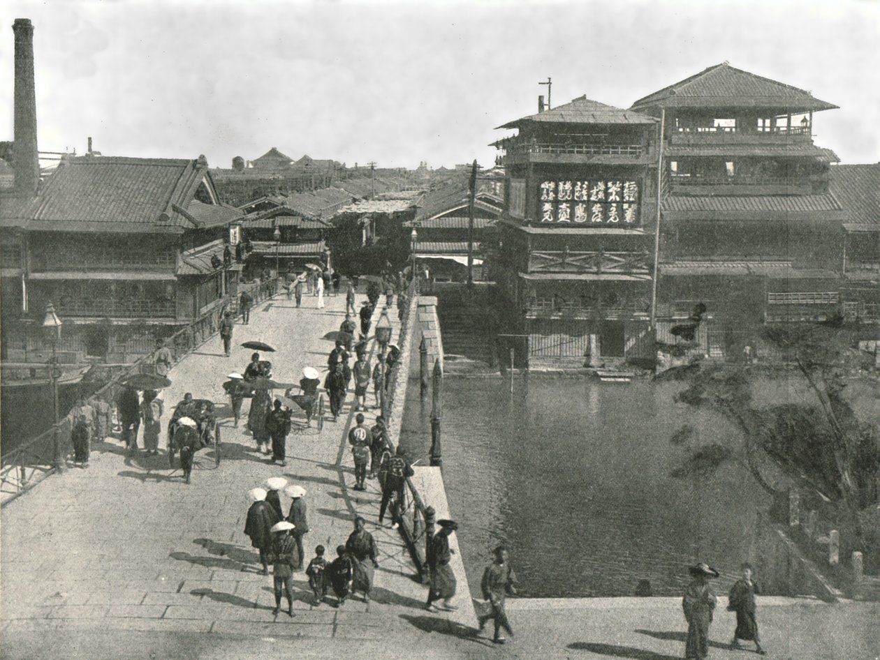 Die Yebisu Bashi, Osaka, Japan, 1895 von Unbekannt