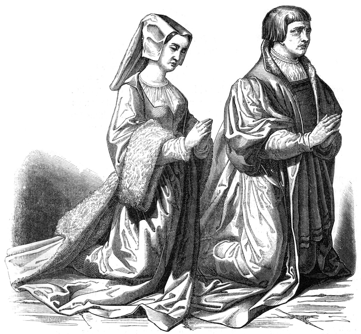 Das Bürgertum von Gent betet, 15. Jahrhundert 1846 von Unbekannt