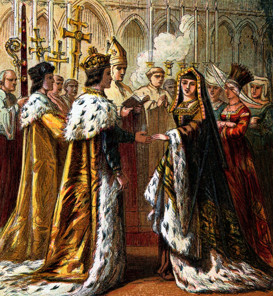 Die Hochzeit von Heinrich VII., 1486, ca. 1850 von Unbekannt