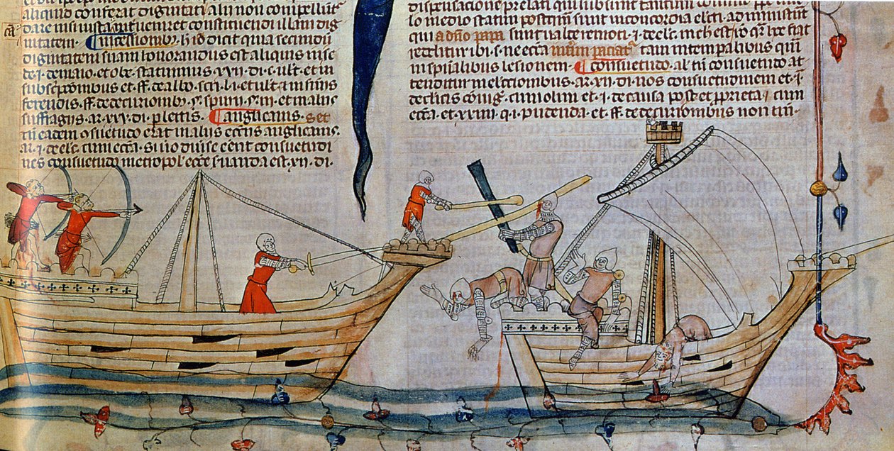 Die Seeschlacht, ca. 1340 von Unbekannt