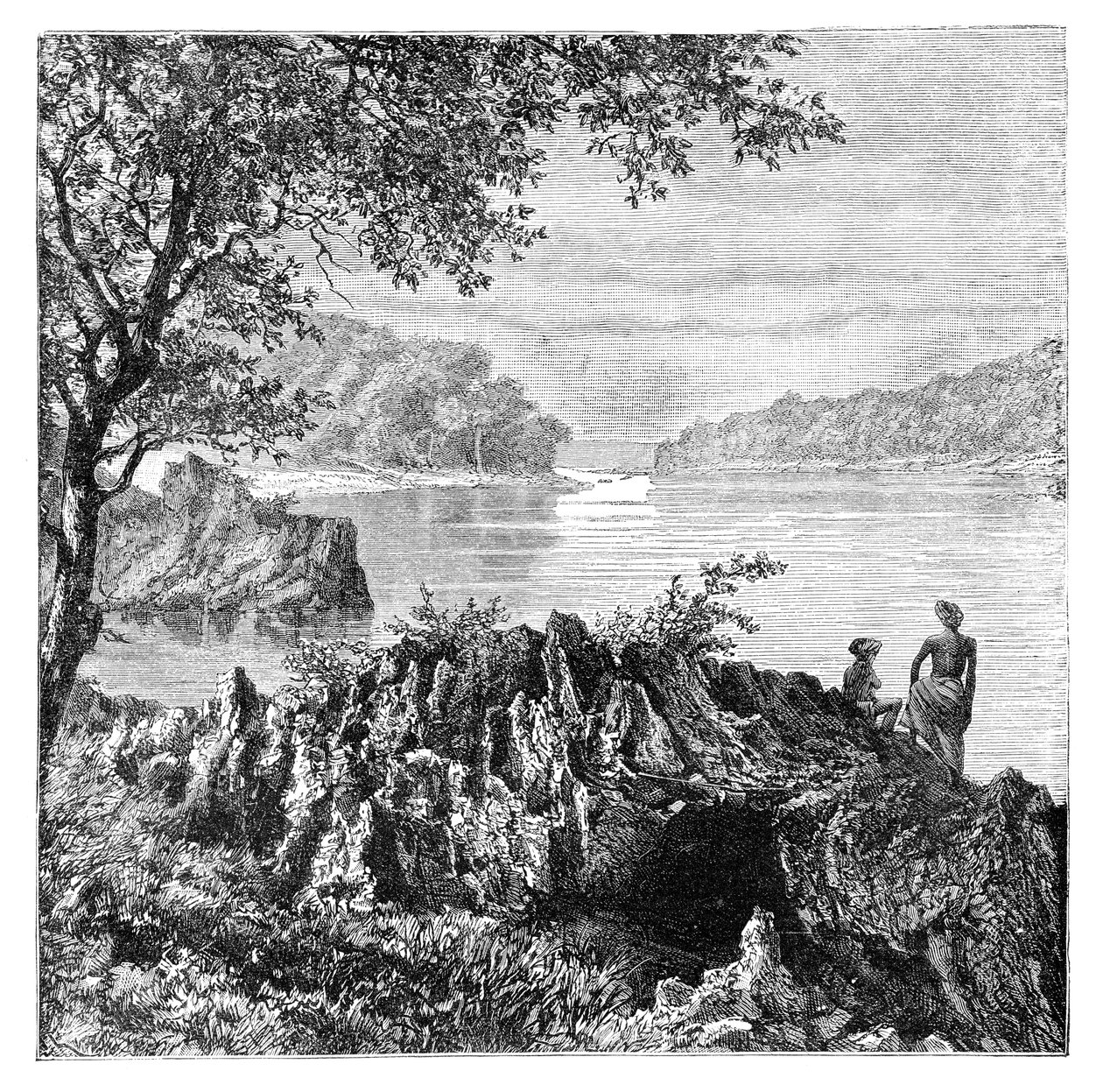 Der Fluss Salwen, oberhalb von Moulmein, Myanmar, 1895 von Unbekannt
