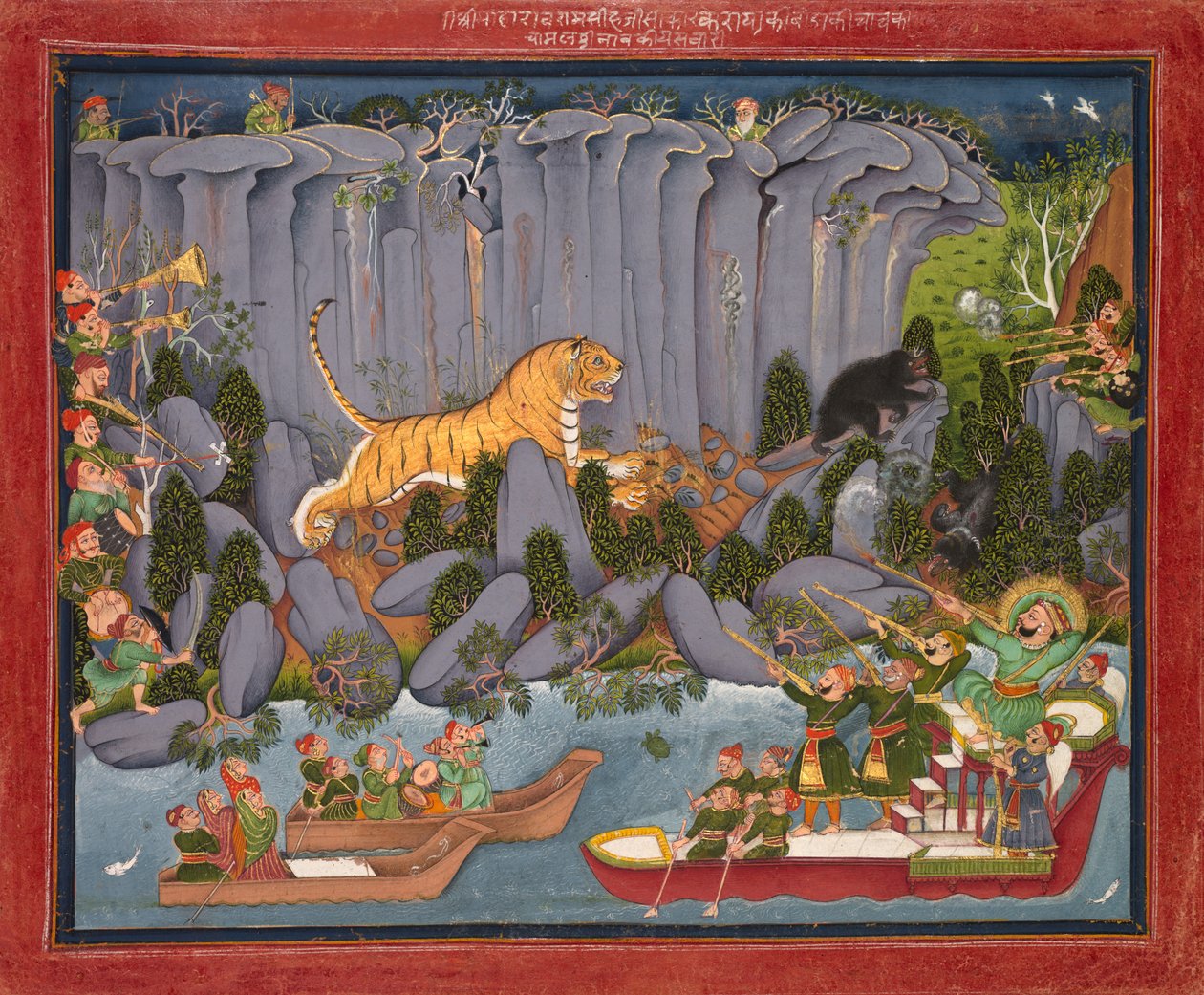 Tigerjagd von Ram Singh II, um 1830-1840 von Unbekannt