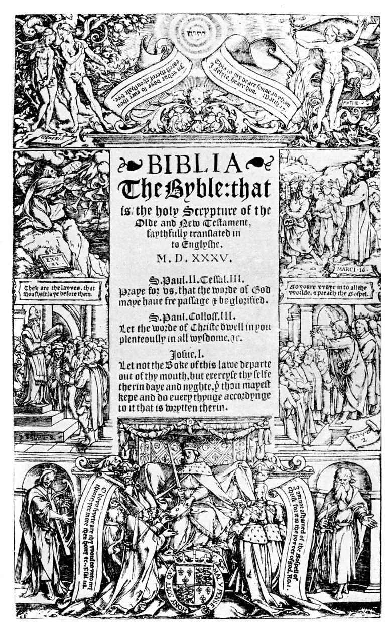 Titelseite der Coverdale-Bibel, 1535 von Unbekannt