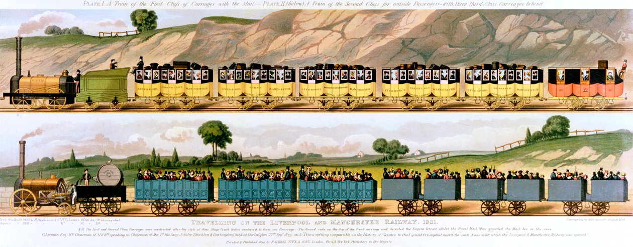 Reisen auf der Liverpool und Manchester Eisenbahn, 1831 von Unbekannt