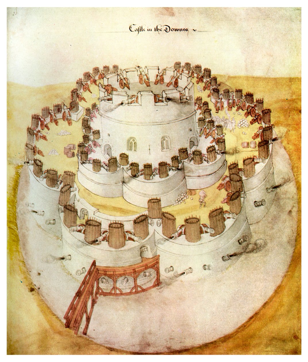Tudor-Festung, Sandown, Kent, ca. 1540, 1956 von Unbekannt
