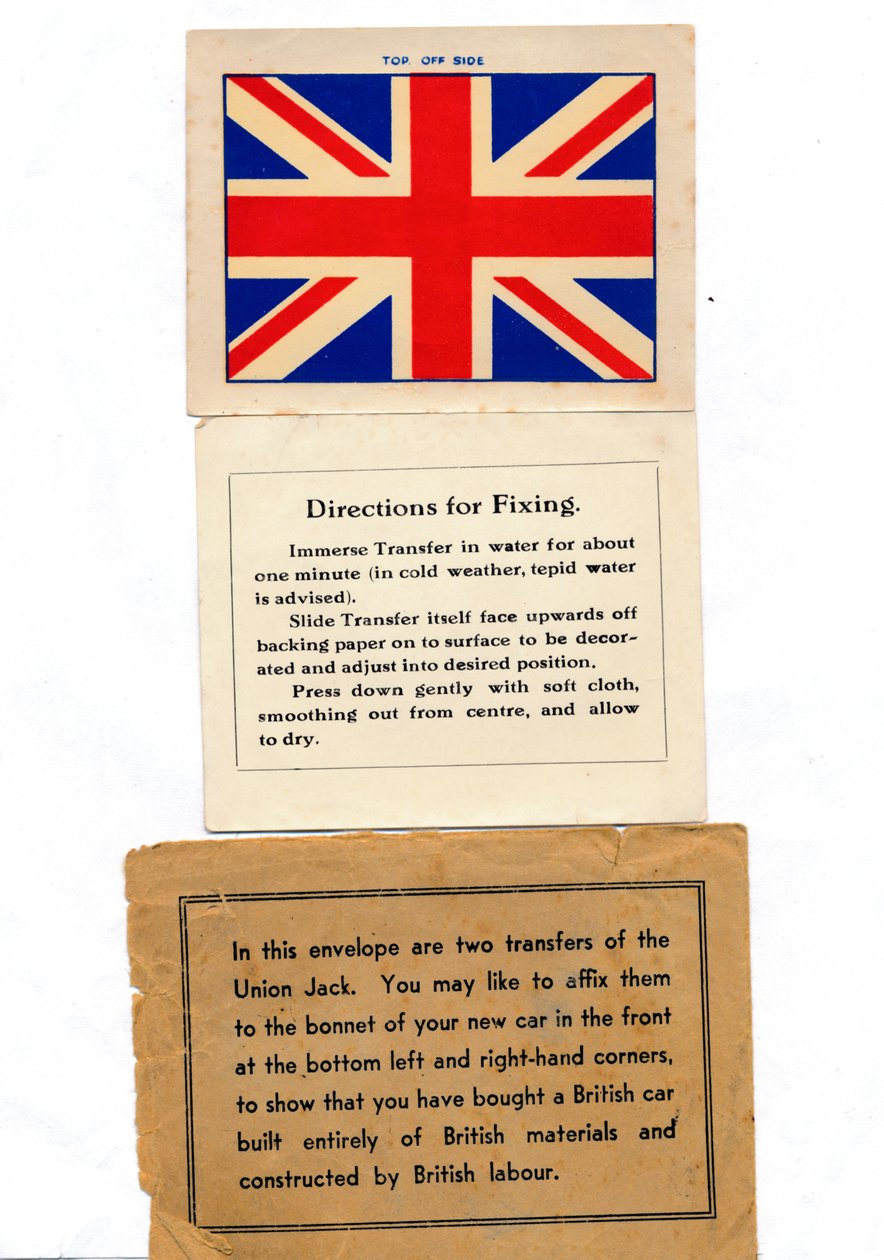 Union Jack Autoaufkleber, ca. 1960er Jahre von Unbekannt