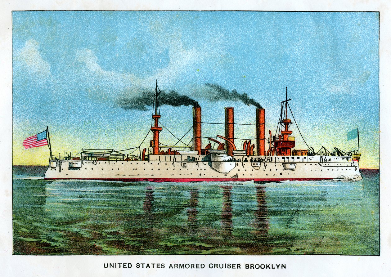 Gepanzerter Kreuzer der Vereinigten Staaten Brooklyn, um 1890er von Unbekannt