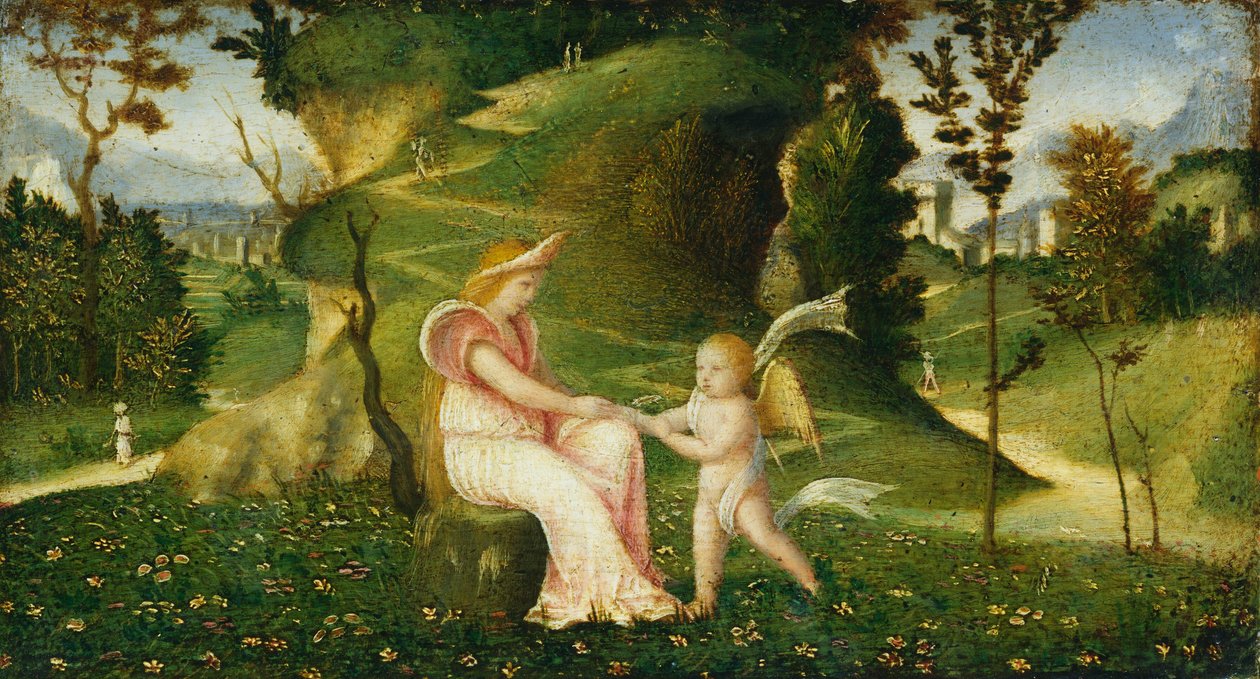 Venus und Amor in einer Landschaft, ca. 1505-1515 von Unbekannt
