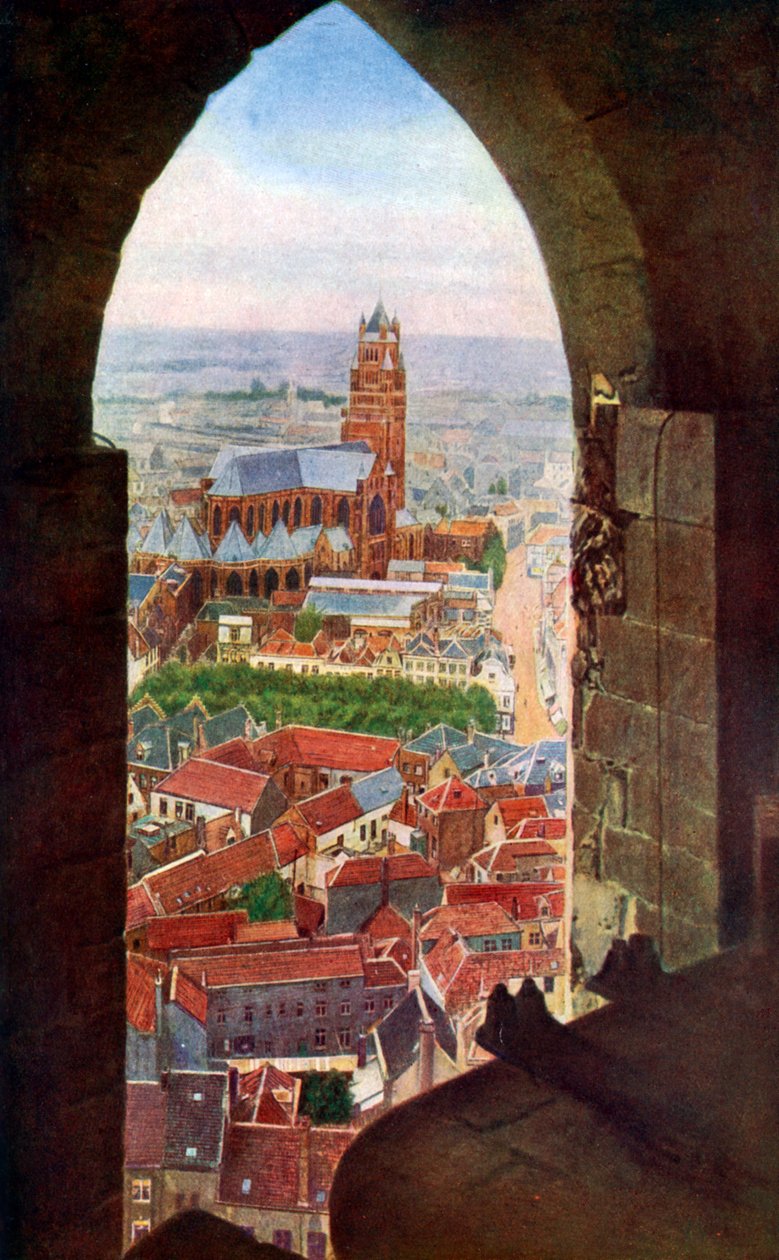 Blick vom Glockenturm von Brügge, Belgien, um 1924 von Unbekannt