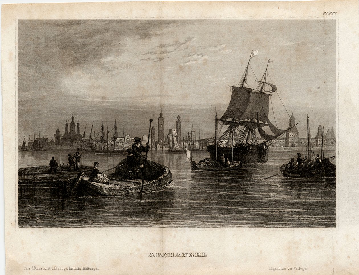 Ansicht von Archangelsk, 1833 von Unbekannt