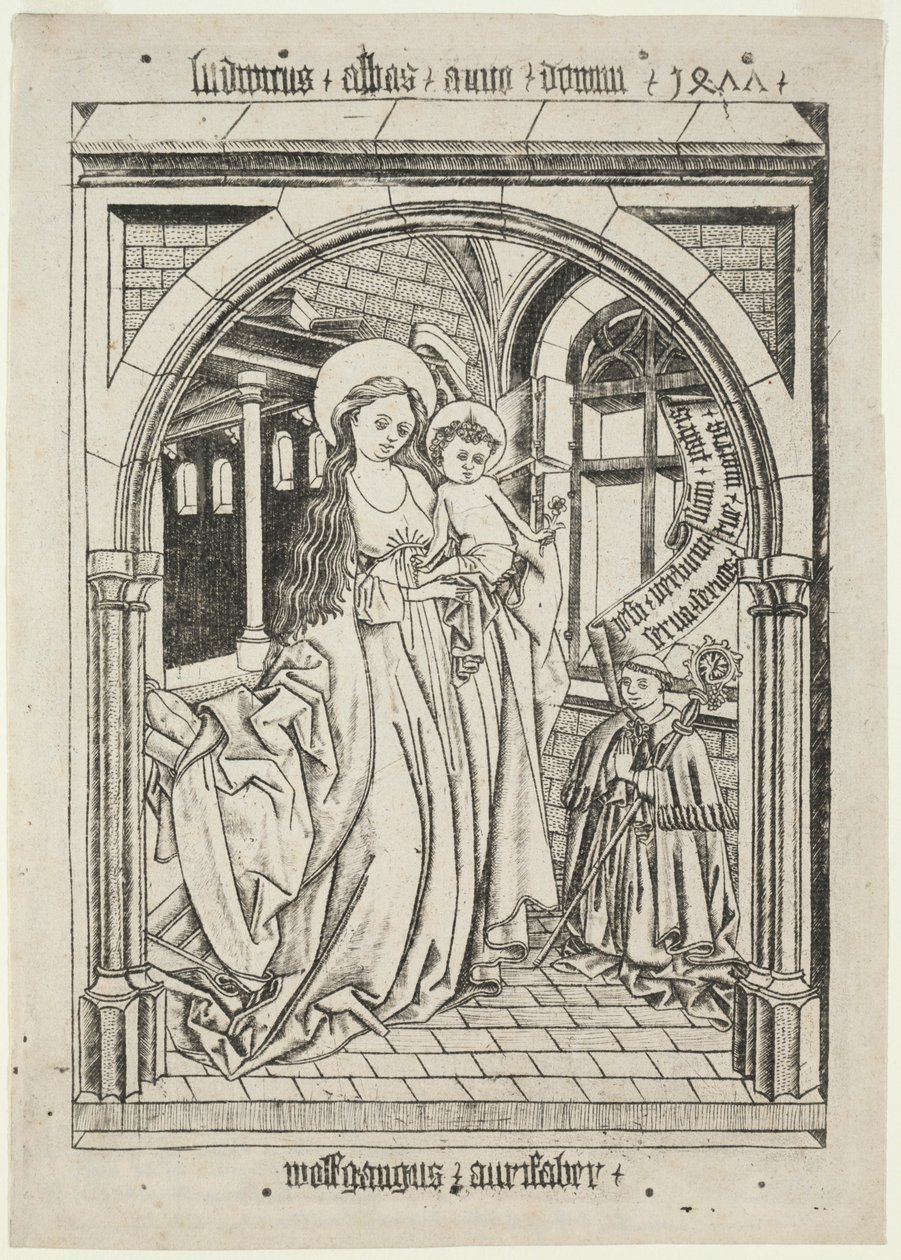Maria mit Kind, Abt Ludwig kniend, 1400er Jahre von Unbekannt
