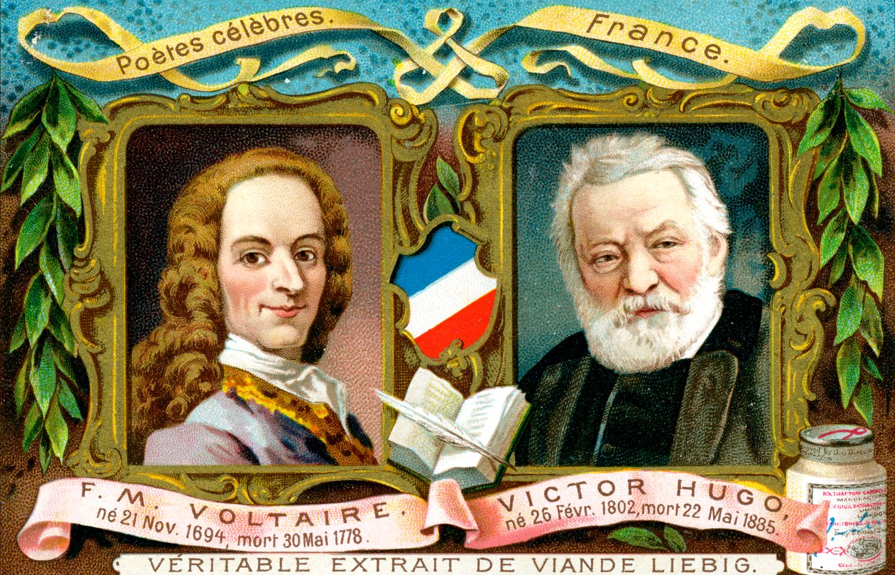 Voltaire und Victor Hugo, ca. 1900 von Unbekannt