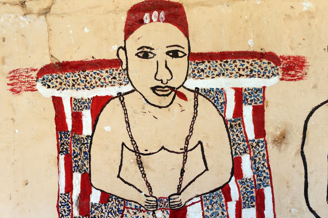 Voodoo-Wandmalerei an einem Kloster. Togoville, Togo von Unbekannt