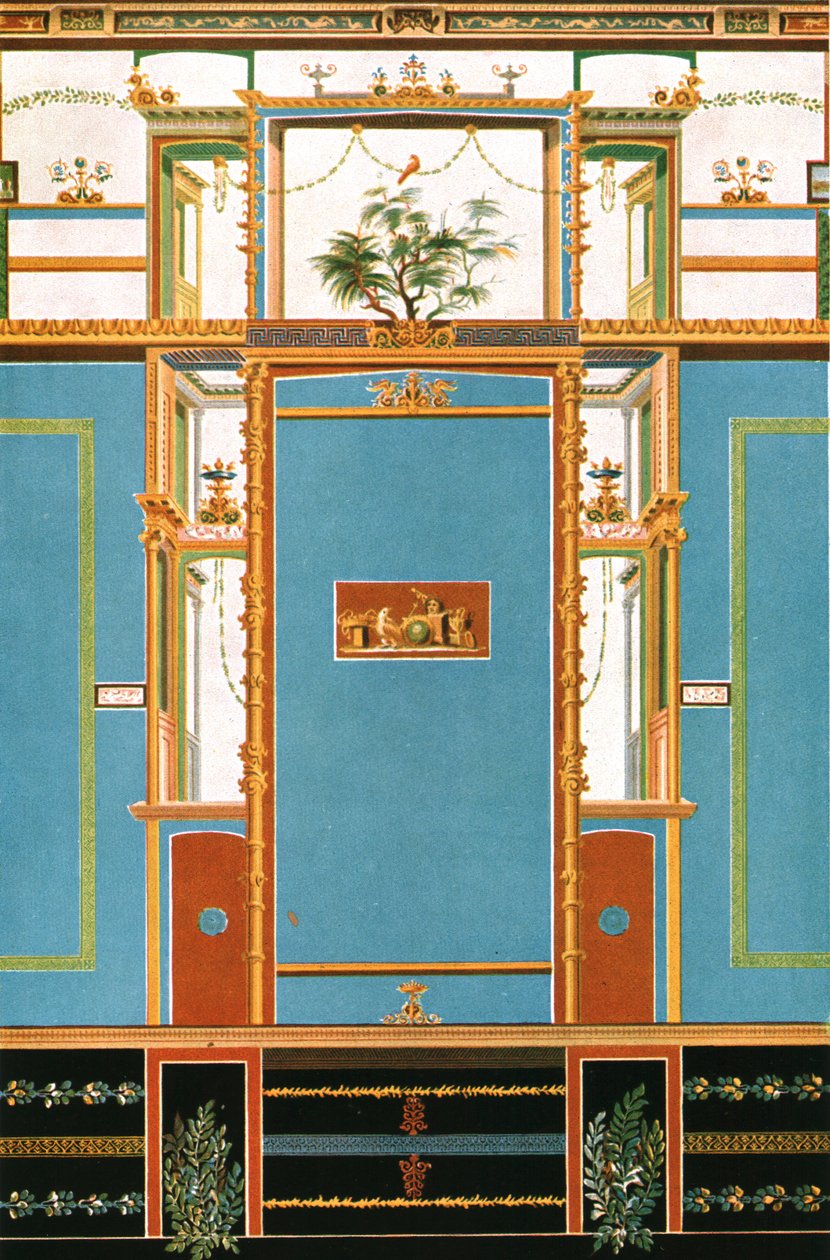 Wanddekoration, Pompeji, Italien, 1928 von Unbekannt