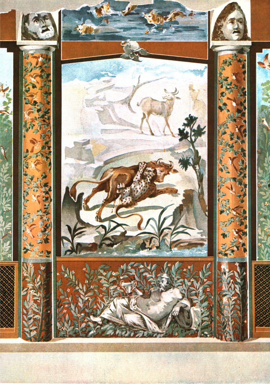 Wanddekoration, Pompeji, Italien, 1928 von Unbekannt