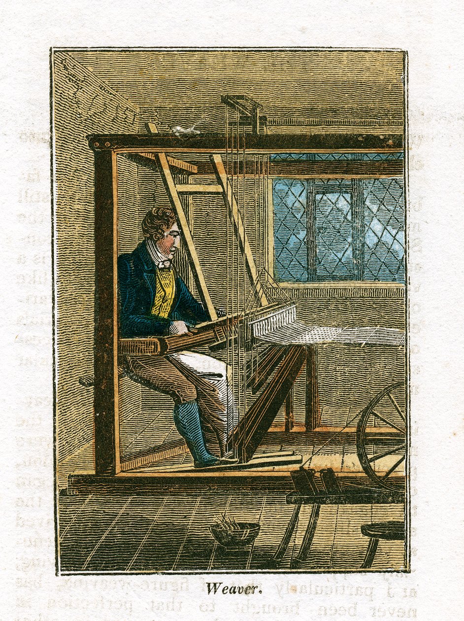 Weber an seinem Webstuhl, 1823 von Unbekannt