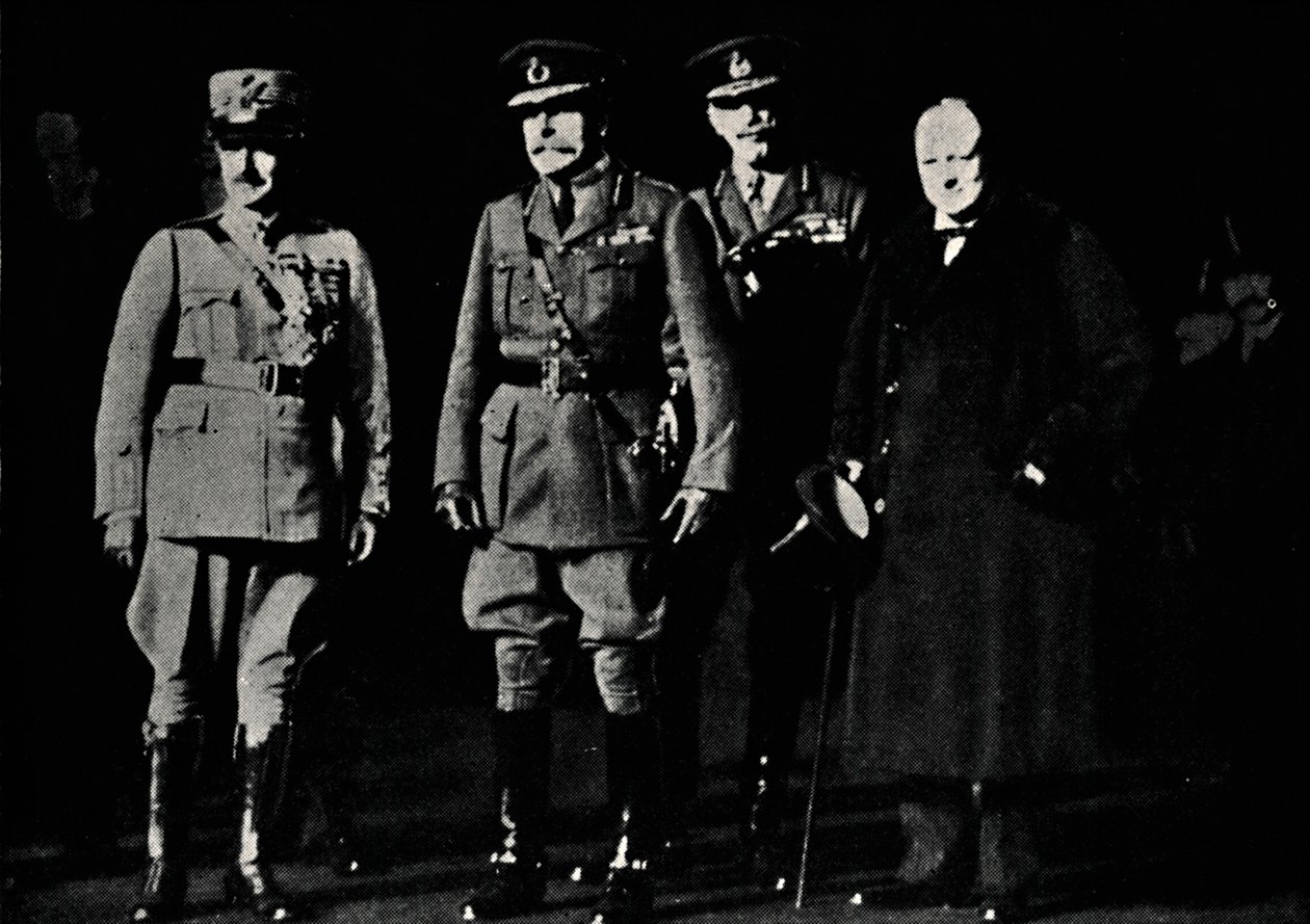 Mit General Diaz und Feldmarschall Haig, 1919 von Unbekannt