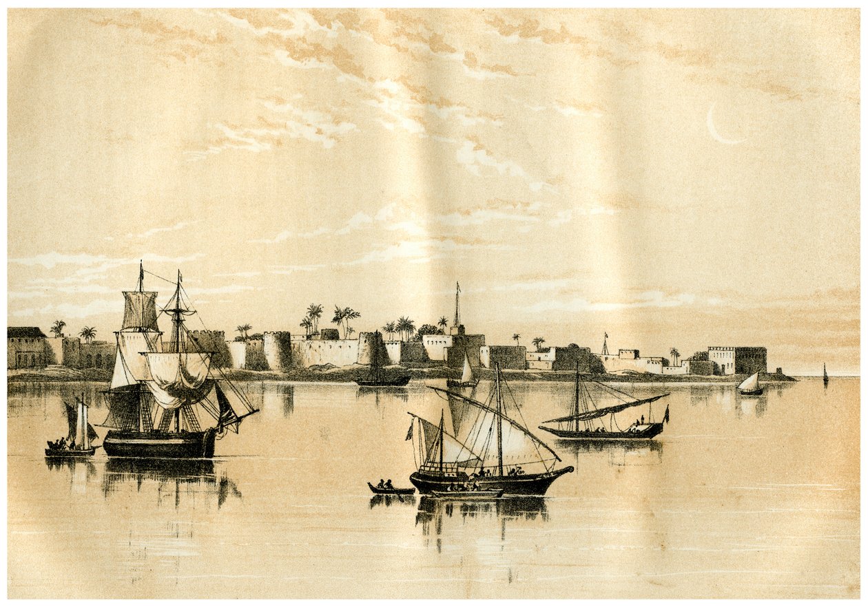 Sansibar vom Meer aus, 1883 von Unbekannt